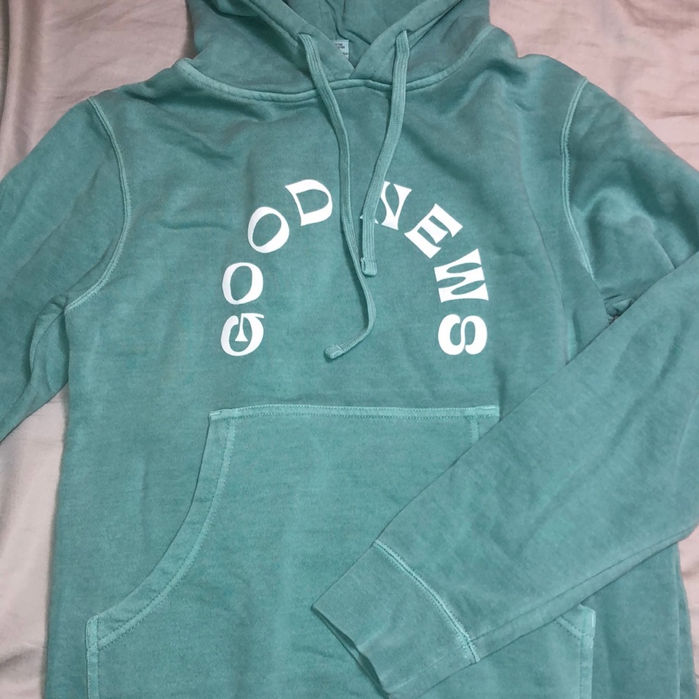 brand new "good news" Elevated Faith hoodie